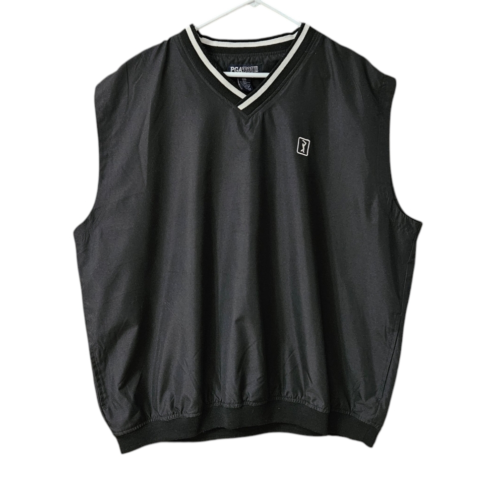 PGA Tour Men's Vest Size XXL Black White Golf Athleisure